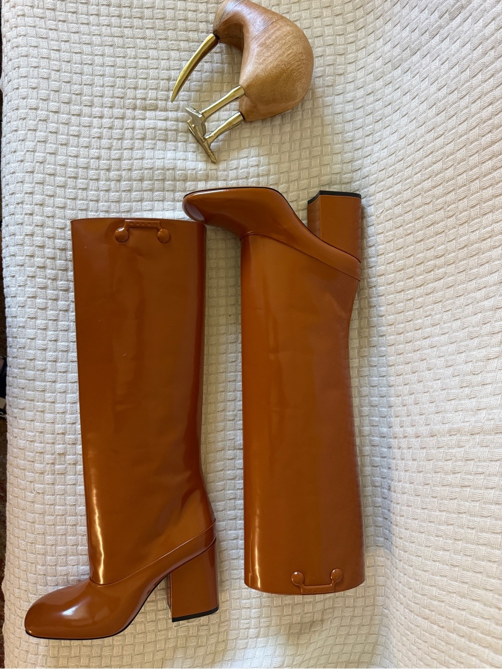 Marni Cognac Tan Over-the-Knee Block Heel Boots